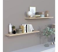 Henor Étagère Murale en Bois 120 x 15 x 3 cm. Charge 30 Kg. Support caché. Réglable horizontalement. Vertical et Inclinaison. Pin Naturel