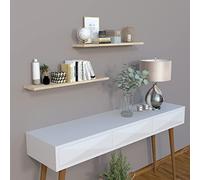 Henor Étagère Murale en Bois 120 x 20 x 3 cm. Charge 25 Kg. Support caché. Réglable horizontalement. Vertical et Inclinaison. Pin Naturel
