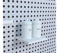 Henor Étagère Murale en Bois FSC® 30 x 25 x 2.5 cm. Charge Max. 20 kg. Support caché. Réglable horizontalement. Vertical et Inclinaison Blanc