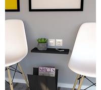 Henor Étagère Murale en Bois 50 x 15 x 3 cm. Charge 30 Kg.Support caché. Réglable horizontalement. Vertical et Inclinaison. Graphite