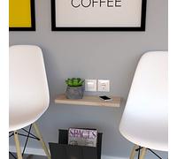 Henor Étagère Murale en Bois 50 x 20 x 3 cm. Charge 25 Kg. Support caché. Réglable horizontalement. Vertical et Inclinaison. Pin Naturel