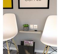 Henor Étagère Murale en Bois 50 x 20 x 3 cm. Charge Max. 25 kg.Support caché. Réglable horizontalement. Vertical et Inclinaison. Chêne Stel