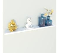 Henor Étagère Murale en Bois FSC® 110 x 15 x 2.5 cm Support caché. Réglable horizontalement. Vertical et Inclinaison. Charge Max. 30kg Blanc