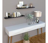 Henor Étagère Murale en Bois FSC® 110 x 20 x 3 cm. Charge 25 Kg.Support caché. Réglable horizontalement. Vertical et Inclinaison. Graphite