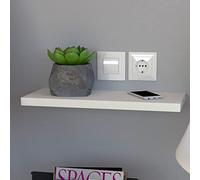 Henor Étagère Murale en Bois FSC® 50 x 20 x 2.5 cm. Charge Max. 25 kg. Support caché. Blanc