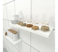 Henor Étagère Murale en Bois FSC® 70 x 20 x 2.5 cm. Charge Max. 25 kg. Support caché. Blanc