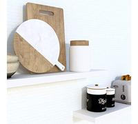 Henor Lot 2 unités Étagère Murale en Bois 60 x 15 x 2.5 cm. Charge Ma x 30 kg. Support caché. Blanc