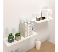 Henor Lot 2 unités Étagère Murale en Bois FSC® 60 x 20 x 2.5 cm. Charge Max. 25 kg. Support caché. Blanc