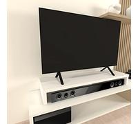 Henor Rehausse TV en Bois Double 120 x 35 x 15 cm Blanc Mat. Supporte +100 kg.