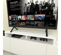 Henor Rehausse TV en Bois Double 130 x 35 x 15 cm Blanc Mat. Supporte +100 kg.