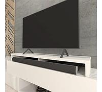 Henor Rehausse TV en Bois FSC® Double 140 x 35 x 15 cm Blanc Mat. Supporte +100 kg.