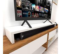 Henor Rehausse TV en Bois FSC® Double 160 x 35 x 15 cm Blanc Mat. Supporte +100 kg.