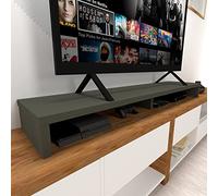 Henor Rehausse TV en Bois FSC® Double 160 x 35 x 15 cm Graphite Mat. Supporte +100 kg.
