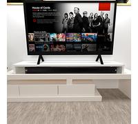 Henor Rehausse TV en Bois FSC® Double 180 x 35 x 15 cm Blanc Mat. Supporte +100 kg.