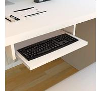 Henor Support Clavier Plateau Bois FSC® Amovible 55 x 31 x 11 cm sous Bureau sous Table Blanc