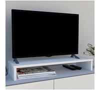 Henor Support en Bois FSC® pour Moniteur TV 82 x 26.5 x 12 cm. Supporte 50 Kg. Blanc