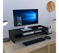 Henor Support Moniteur TV avec Plateau Amovible en Bois 82 x 32 x 18 cm. Supporte 50 Kg. Graphite