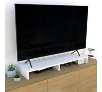 Henor Support TV en Bois élévateur d'écran TV 115 x 35 x 12 cm. Meuble TV supporte 90 kg. Blanc.