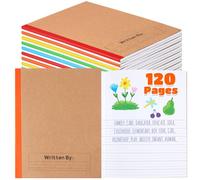 Henoyso Lot de 10 carnets de composition primaire de 120 pages, 24 x 19 cm, journal primaire pour enfants, écriture manuscrite et dessin d'histoire, carnet de pratique pour la maternelle, la