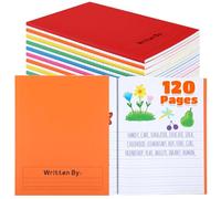 Henoyso Lot de 12 carnets de composition primaire de 24,9 x 19,5 cm, 120 pages pour enfants, pour écrire des histoires, dessiner et écrire un journal pour enfants, semi-ligné, livre d'histoire, jardin