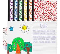 Henoyso Lot de 12 carnets de composition primaire K-2 - Journal primaire - 24 x 18 cm - Livres vierges pour enfants pour écrire des histoires - 64 pages d'écriture - Journal de dessin pour enfants -