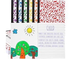 Henoyso Lot de 12 carnets de composition primaire K-2 - Journal primaire - 24 x 18 cm - Livres vierges pour enfants pour écrire des histoires - 64 pages d'écriture - Journal de dessin pour enfants -