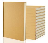 Henoyso Lot de 12 carnets de notes vierges A5 en papier kraft - 100 feuilles/200 pages - Carnet de croquis non ligné pour écrire, dessin, composition - Cadeau pour étudiants, école, bureau, voyageur