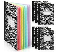 Henoyso Lot de 6 carnets de composition colorés en papier ligné de 24,5 x 19,5 cm de large avec papier coloré de 120 pages pour fournitures scolaires de bureau