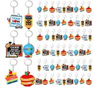 Henoyso Lot de 60 porte-clés en vrac pour enseignant, cadeaux de remerciement pour enseignants, cadeaux de remerciement pour enseignants, Couleurs vives, taille unique