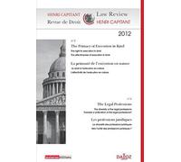 Henri Capitant Revue de droit N°3-4 2012. La primauté de l'éxécution en nature