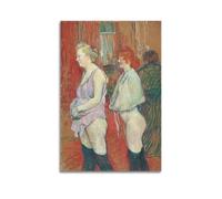Henri De Toulouse-Lautrec Poster décoratif sur toile moderne pour chambre à coucher (Inspection médicale à la rue des Moulins, 1894) 40 x 60 cm