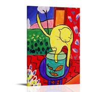 Henri Matisse Impression sur toile représentant le chat avec poisson rouge Décoration murale pour salon, chambre à coucher, bureau, 50 x 75 cm