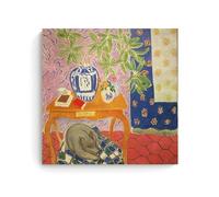 Henri Matisse - Impressions sur toile d'art sympa (McGaw Graphics Interior with A Dog) - Impression sur toile à suspendre pour décoration d'intérieur, idée cadeau 70 x 70 cm
