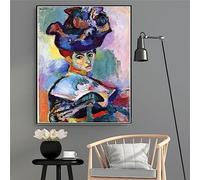 Henri Matisse - Kit de peinture diamant 5D pour adultes - Motif femme avec chapeau - Peinture par numéro - Cadeau d'anniversaire