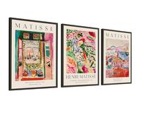 Henri Matisse Lot de 3 impressions d'art (sans cadre) - Décoration murale moderne et vibrante | Plusieurs tailles | Peintures impressionnistes célèbres pour salon, chambre à coucher, bureau, murs de