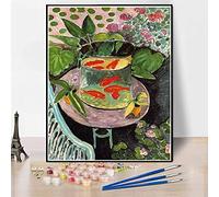 Henri Matisse Peinture numérotée pour adultes Poisson rouge et palette Peinture par numéros sur toile