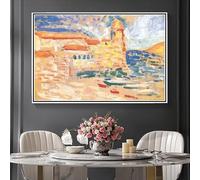 Henri Matisse - Vue de Collioure - Kit de peinture diamant 5D pour adultes et enfants - Décoration murale - Cadeau d'anniversaire