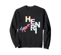Henri - Nom de garçon Cool avec des Dinosaures Pixels Sweatshirt