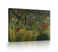 Henri Rousseau Art mural encadré Tigre Tempête tropicale 65x80cm