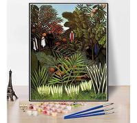 Henri Rousseau Kit de peinture par numéros pour adultes et enfants, paysage exotique