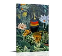 Henri Rousseau Poster imperméable à l'eau pour la maison, résistant à l'humidité, facile à installer et résistant à la décoloration, style cadre 20 x 30 cm