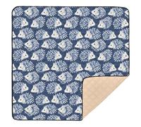 Henri Style Hérisson Bleu Indigo Grand tapis de jeu robuste pour bébé Tapis d'éveil portable pour bébés et tout-petits 127 x 127 cm