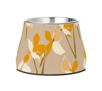 Henri Style Mangeoire en forme de jonquille en bronze avec support pour chat en acier inoxydable pour aimer les animaux domestiques