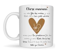 henrietteandco - Mug Futur Parent Personnalisé | Cadeau Annonce Grossesse Original Futur Papa Future Maman Bébé Unique ou Jumeaux | Tasse 330ml Céramique Blanc (Future Maman)