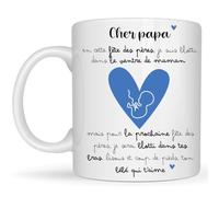 henrietteandco - Mug Futur Parent Personnalisé | Cadeau Annonce Grossesse Original Futur Papa Future Maman Bébé Unique ou Jumeaux | Tasse 330ml Céramique Blanc (Futur Papa)