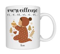 henrietteandco - Mug Nounou Personnalisé Cadeau Original Remerciement | Tasse Prénom Assistante Maternelle 330ml Céramique Blanc | Idée Cadeau Fin Contrat Année (Enfant)