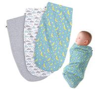 Henry Hunter Lot de 3 Sacs d'emmaillotage pour bébé | The Simple Swaddle | Couverture de réception en Coton Doux Extensible Confortable pour Les Nourrissons et Les Nouveau-nés de 0 à 3 Mois - Nuage