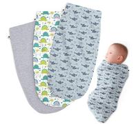 Henry Hunter Lot de 3 Sacs d'emmaillotage pour bébé | The Simple Swaddle | Couverture de réception en Coton Doux Extensible Confortable pour Les Nourrissons et Les Nouveau-nés de 0 à 3 Mois - Nuage