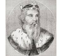 Henry I c. 1068 1135 alias Henry Beauclerc. Roi d'Angleterre. De l'histoire du progrès en Grande-Bretagne publié 1866. Poster imprimé par Ken Welsh (33 x 35 cm)