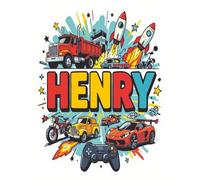 Henry Personalized Coloring Book: This fun and engaging kids coloring book features a bright, glossy cover with a cool original boy-themed design and ... and screen-free fun at home or on the go.